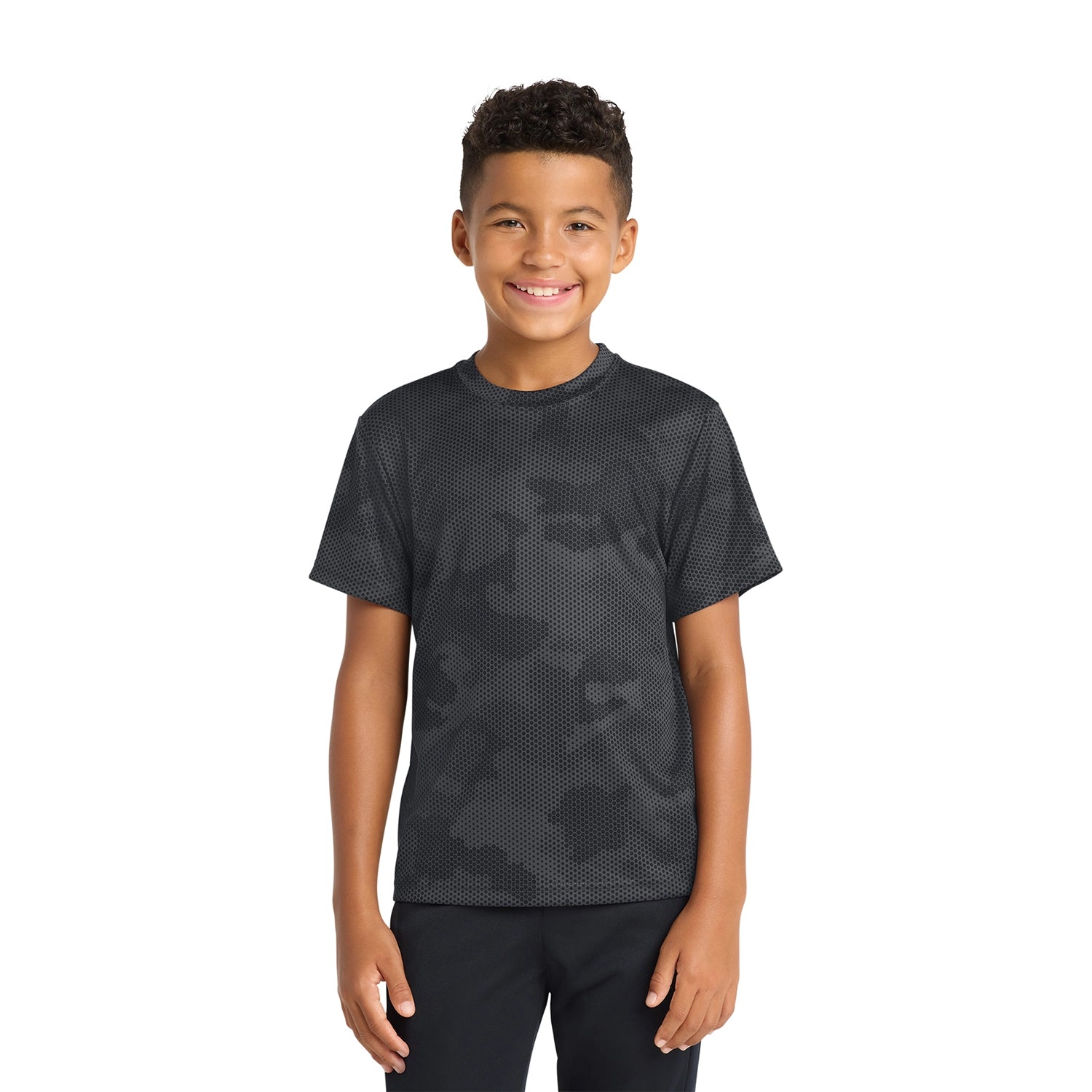 SportTek Decorated Youth CamoHex Tee