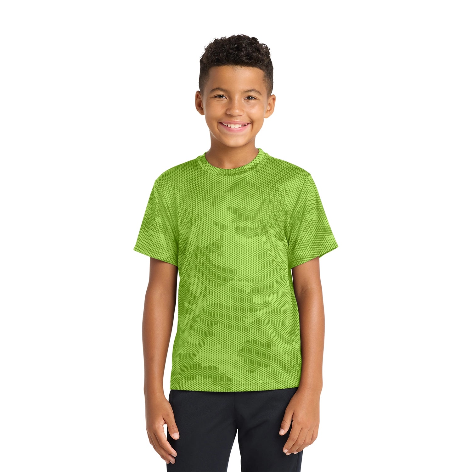 SportTek Decorated Youth CamoHex Tee