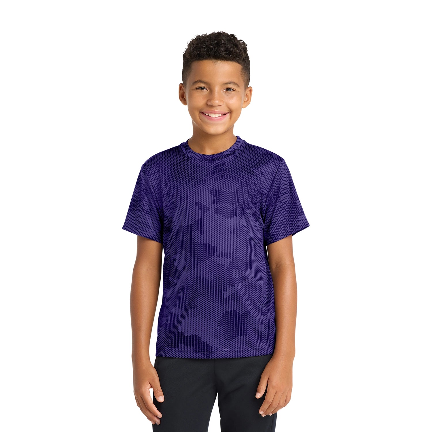 SportTek Decorated Youth CamoHex Tee