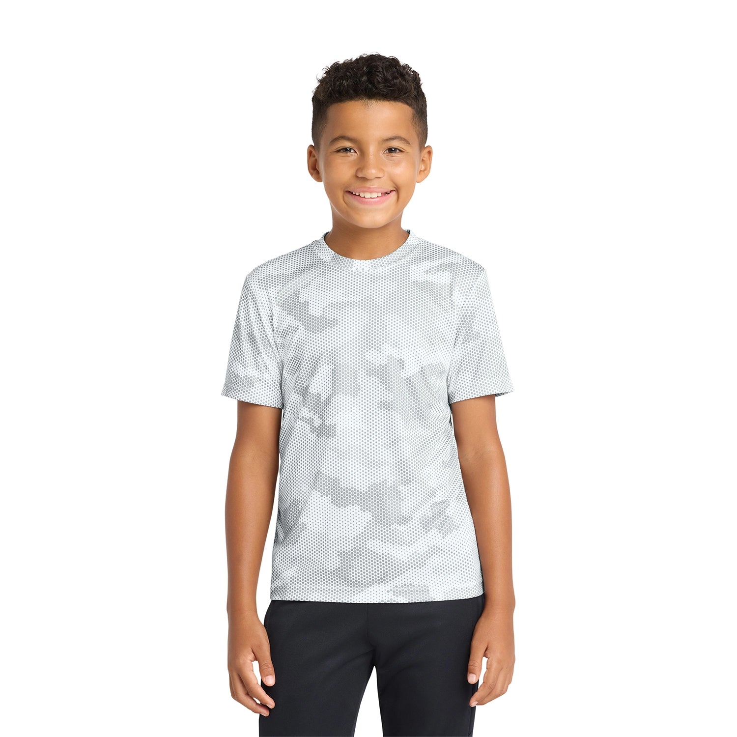 SportTek Decorated Youth CamoHex Tee