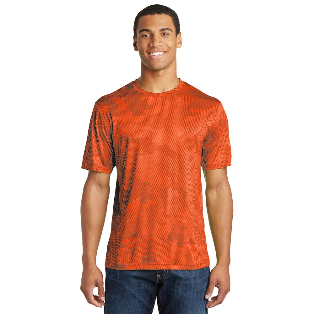 Sport-Tek CamoHex Tee Decorated - Neon Orange