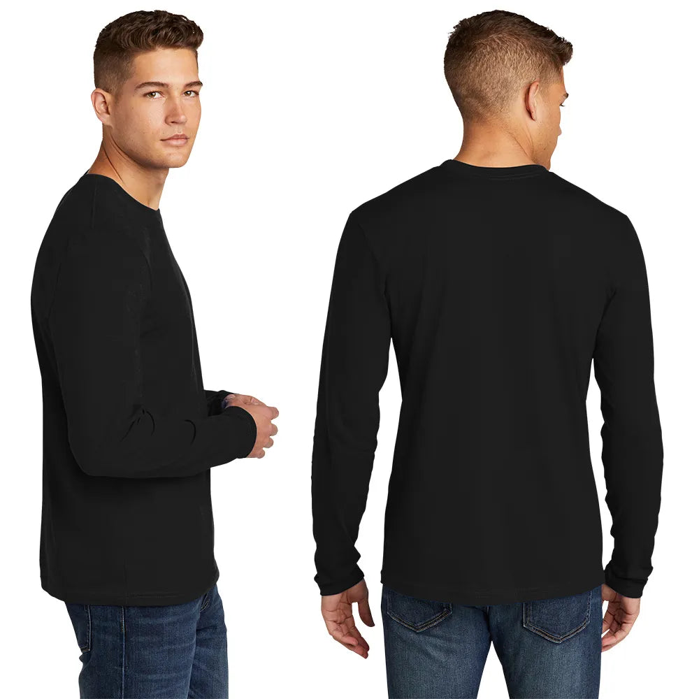 Next Level Apparel Cotton Long Sleeve Tee Decorated - Heather Gray