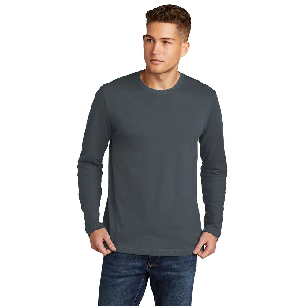Next Level Apparel Cotton Long Sleeve Tee Decorated - Indigo Blue