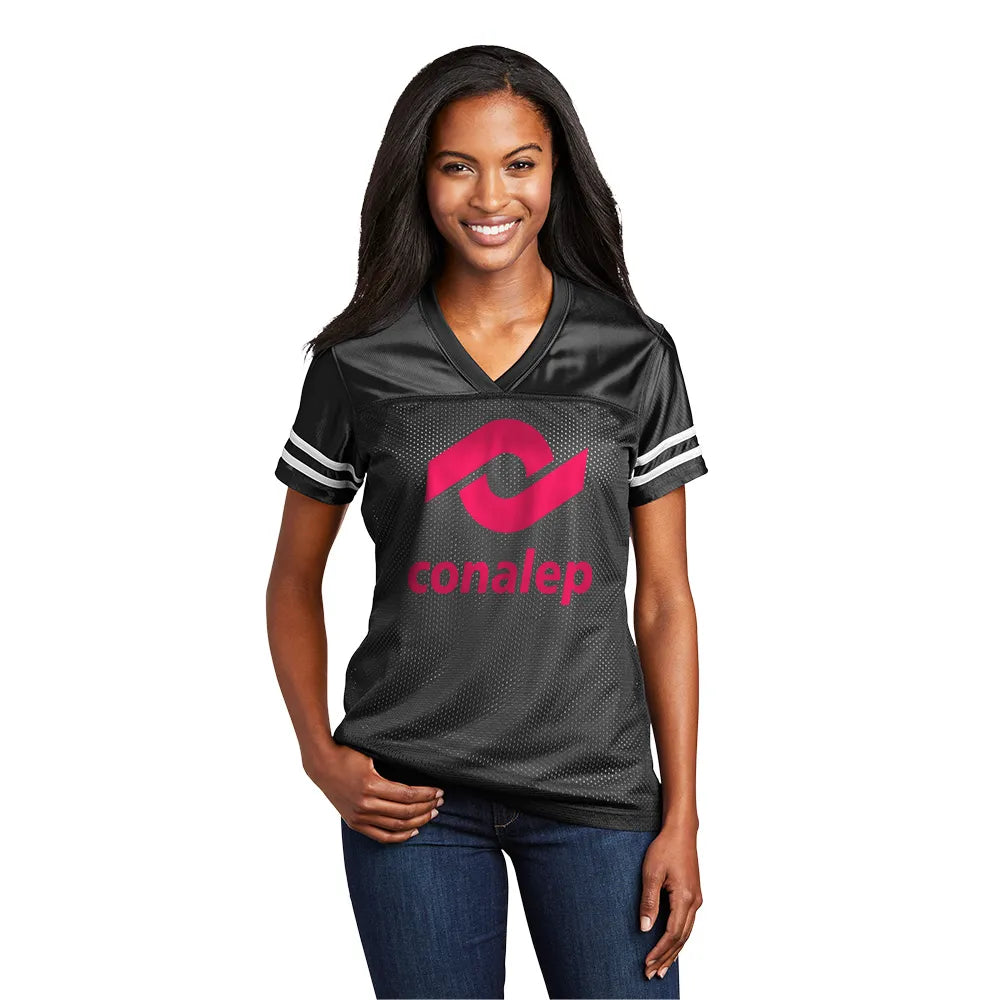Sport-Tek Women's PosiCharge Replica Jersey Decorated - Black/White