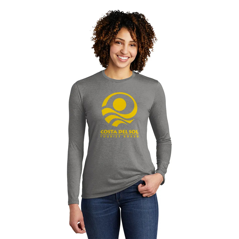 Allmade Women’s Tri-Blend Long Sleeve Tee Decorated - Aluminum Grey