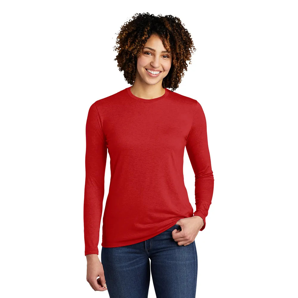 Allmade Women’s Tri-Blend Long Sleeve Tee Decorated - Rise Up Red