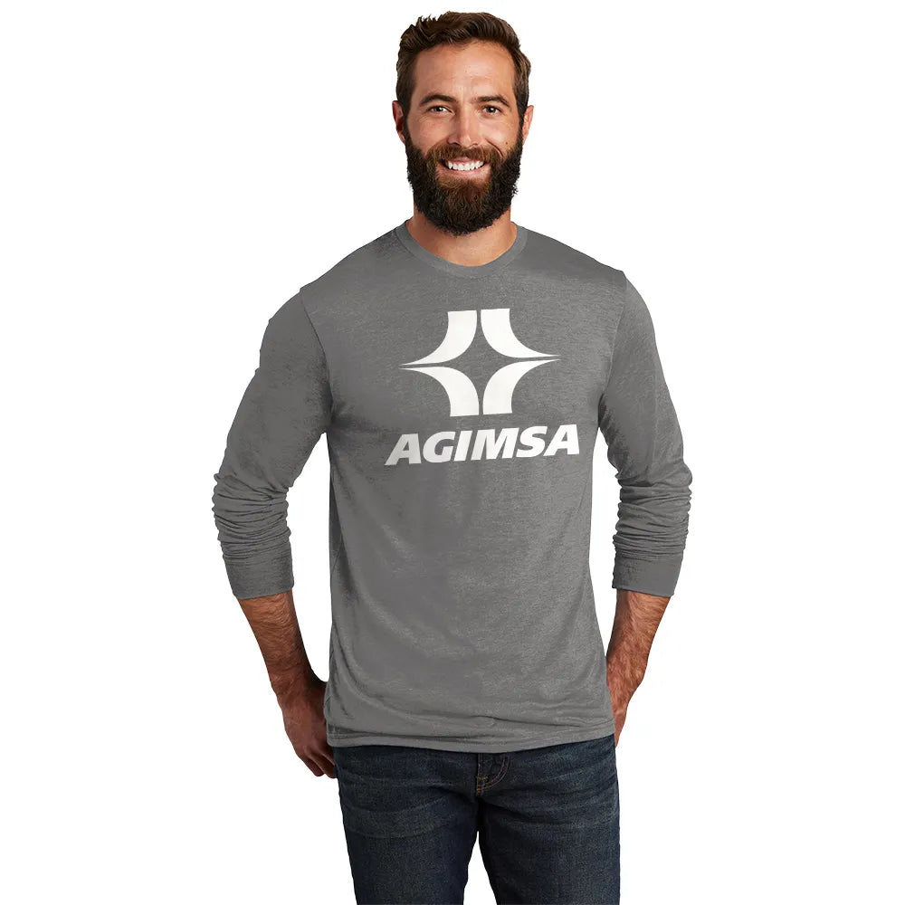 Allmade Unisex Tri-Blend Long Sleeve Tee Decorated - Aluminum Grey