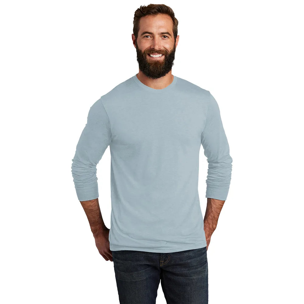 Allmade Unisex Tri-Blend Long Sleeve Tee Decorated - I Like You Blue