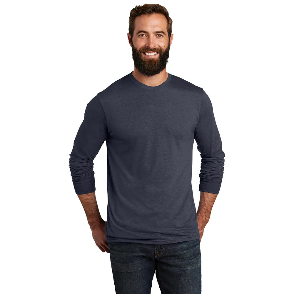 Allmade Unisex Tri-Blend Long Sleeve Tee Decorated - Rebel Blue