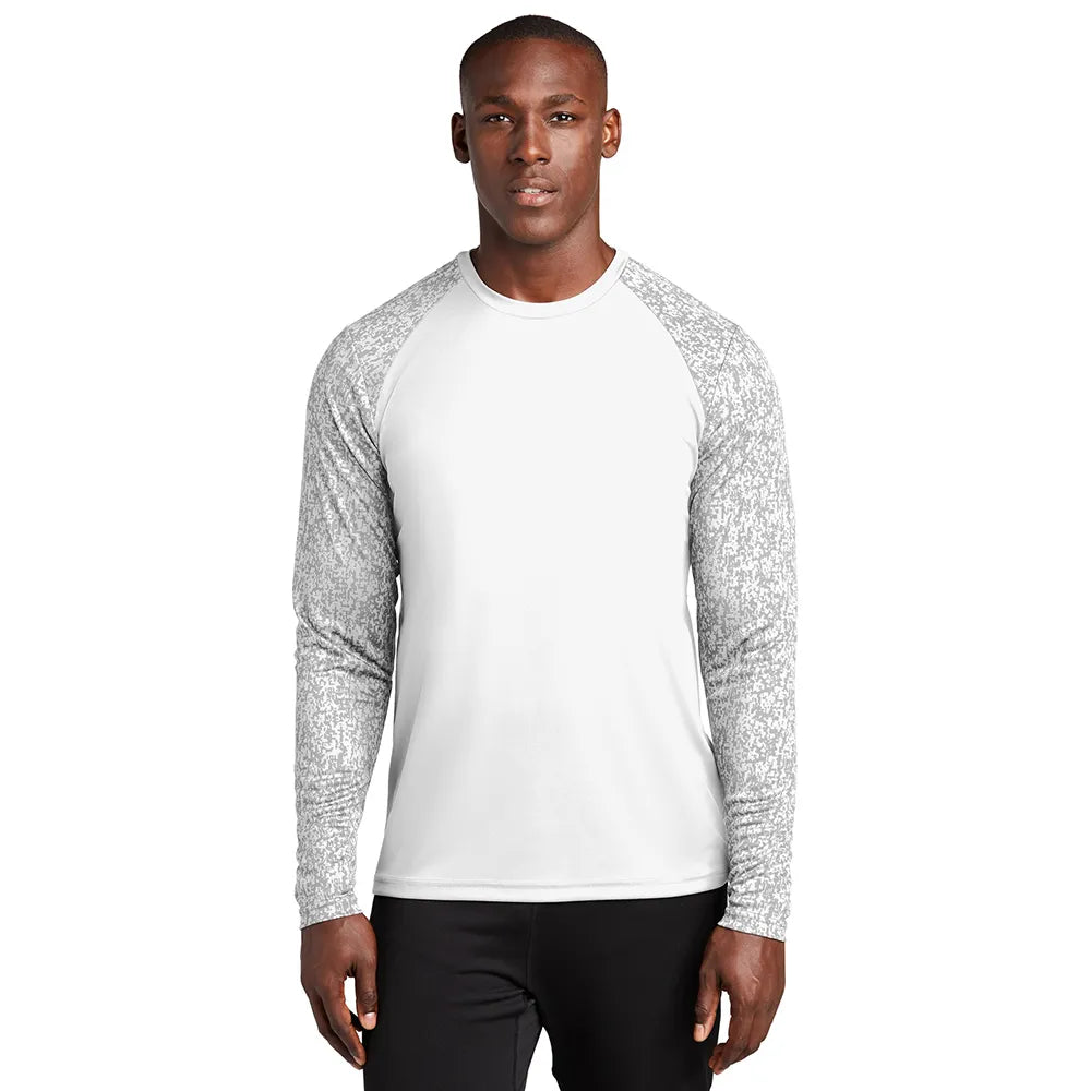 Sport-Tek Long Sleeve Digi Camo Tee Decorated - White