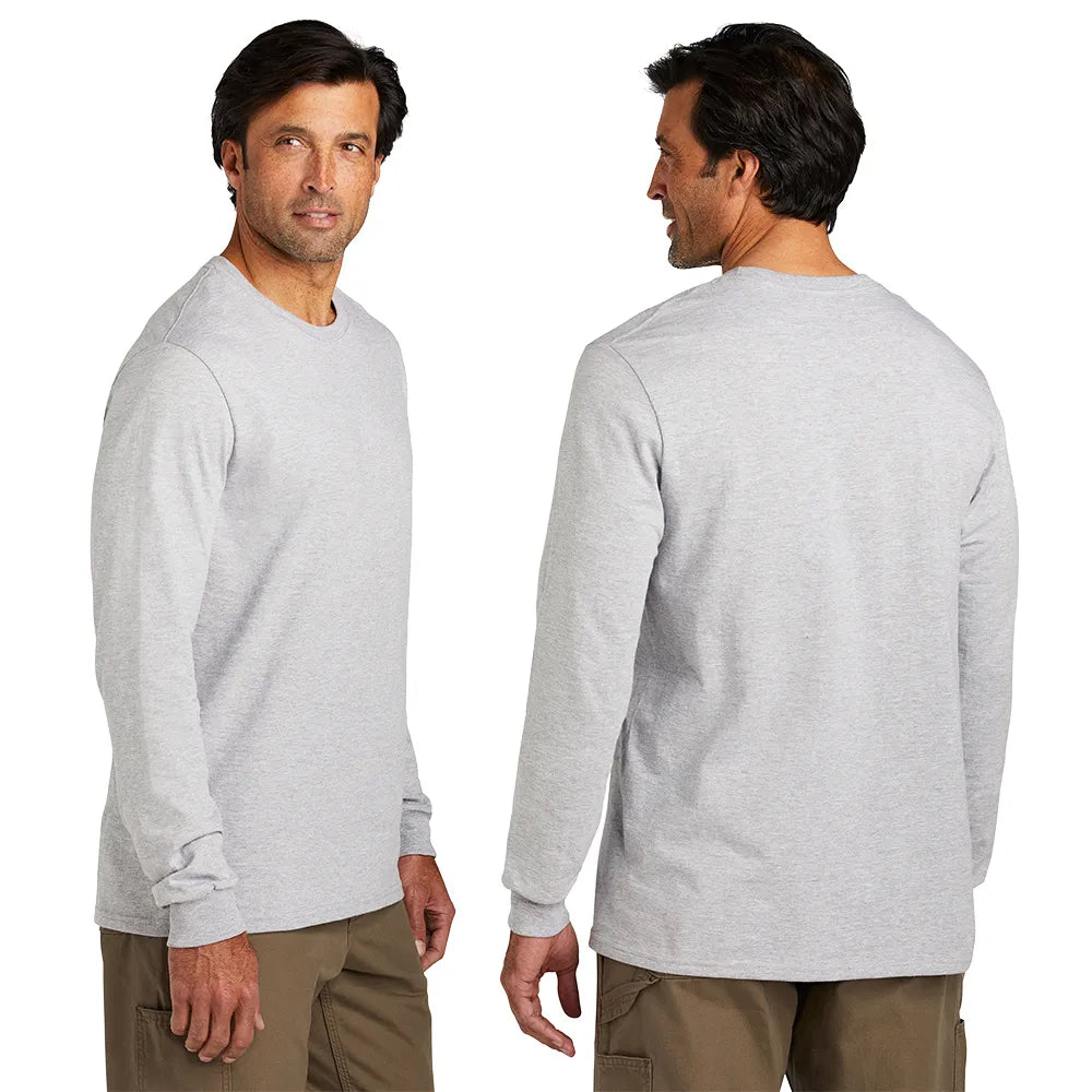 Volunteer Knitwear Chore Long Sleeve Tee Decorated - Dark Heather Grey