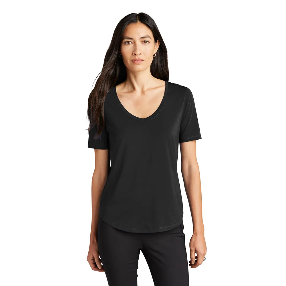 MERCER+METTLE Women’s Stretch Jersey Relaxed Scoop Decorated - Deep Black
