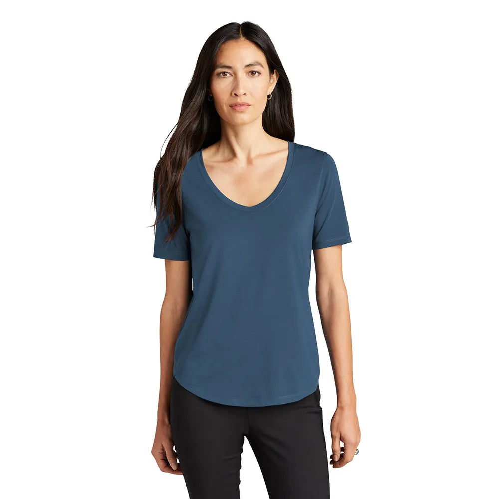 MERCER+METTLE Women’s Stretch Jersey Relaxed Scoop Decorated - Insignia Blue