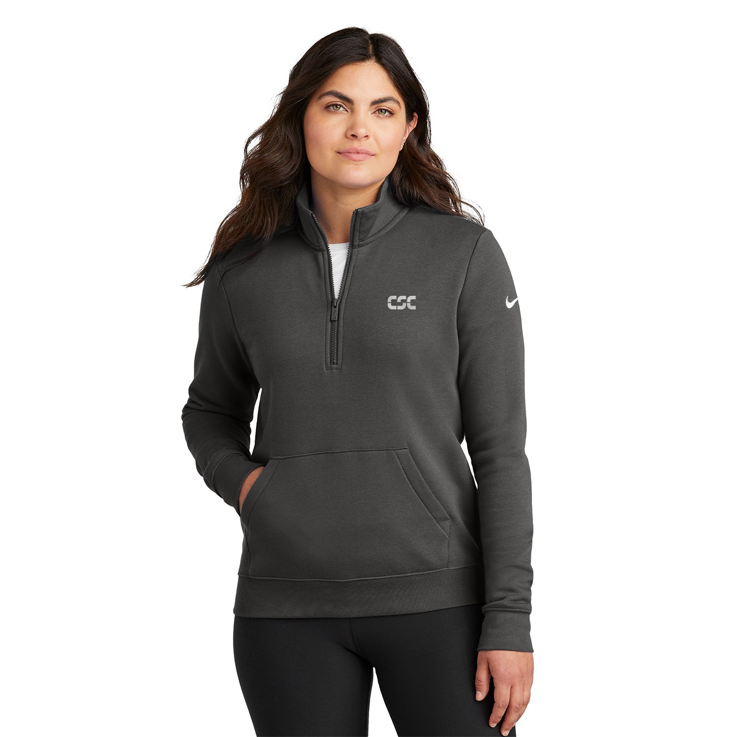 Nike Women's Club Fleece Sleeve Swoosh 1/2-Zip Embroidered