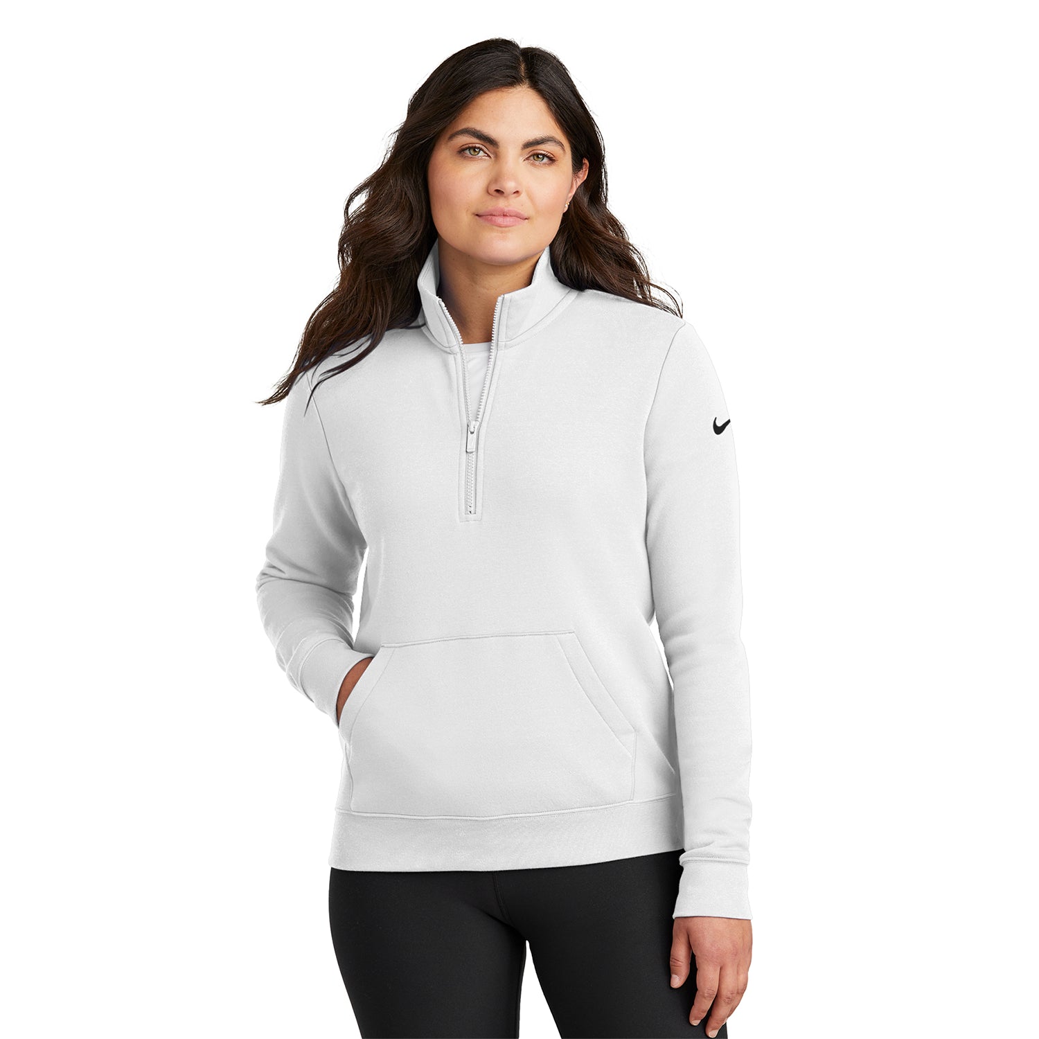 Nike Women's Club Fleece Sleeve Swoosh 1/2-Zip Embroidered