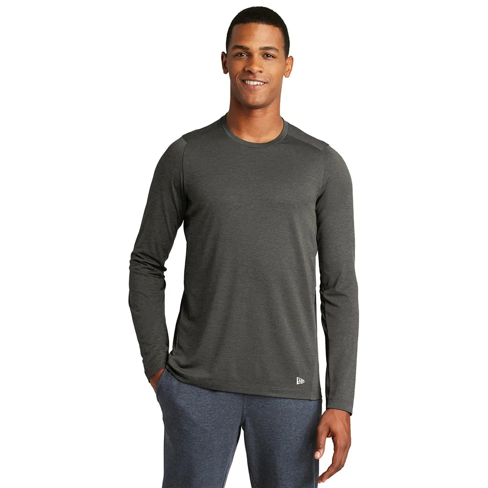 New Era Series Performance Long Sleeve Crew Tee Decorated - Graphite Grey