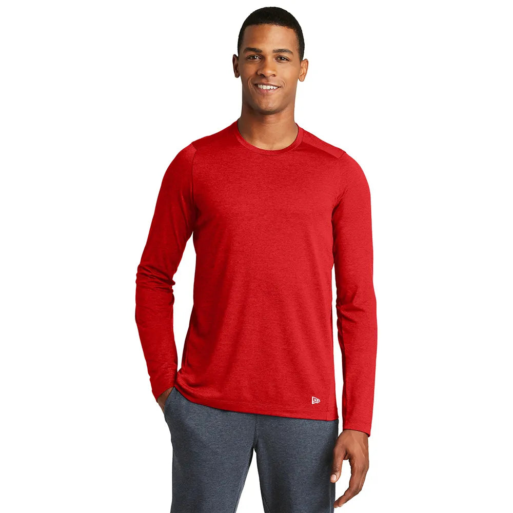New Era Series Performance Long Sleeve Crew Tee Decorated - Scarlet Red