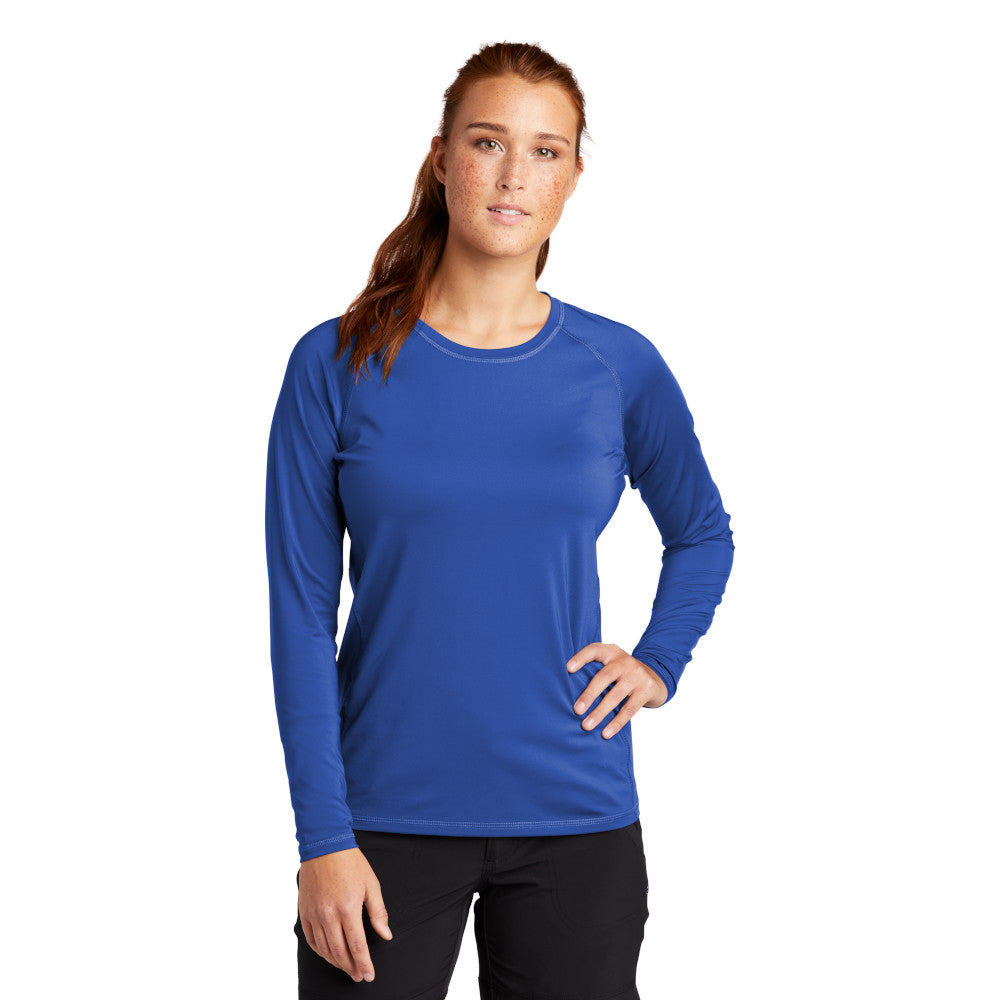Sport-Tek Women's Long Sleeve Rashguard Tee Decorated - White