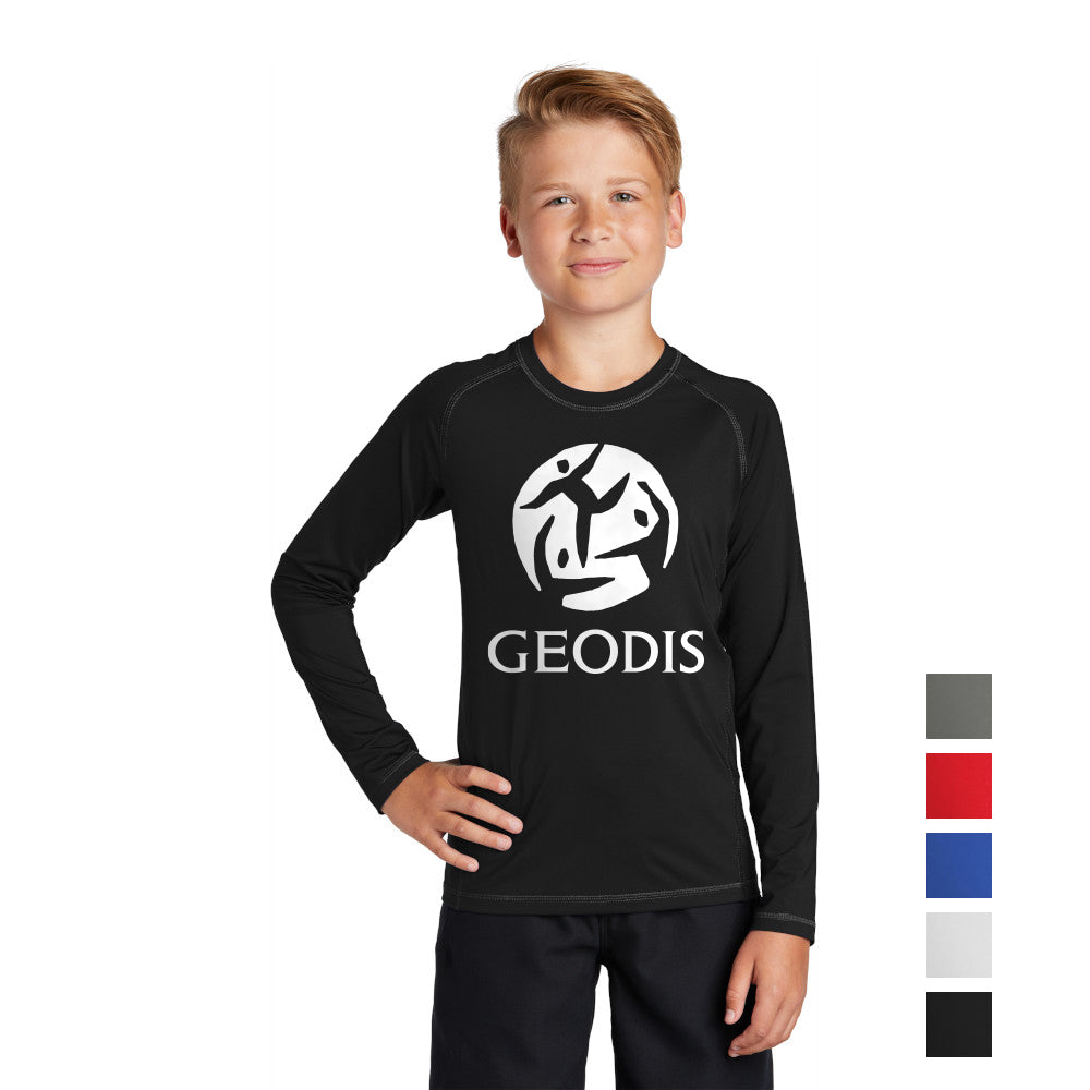 Sport-Tek Sport-Tek Youth Long Sleeve Rashguard Tee - Black (PMS BLACK C)
