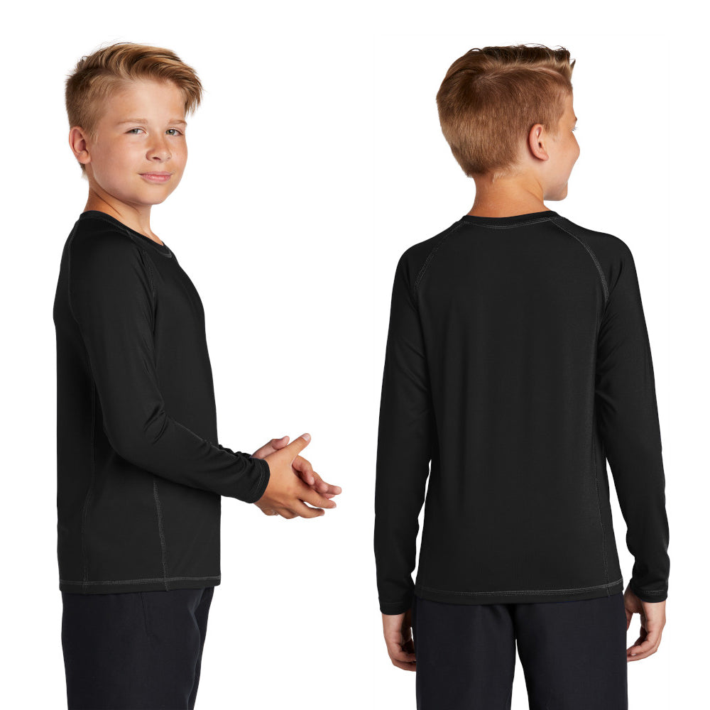 Sport-Tek Sport-Tek Youth Long Sleeve Rashguard Tee - Dark Smoke Grey (PMS 425C)