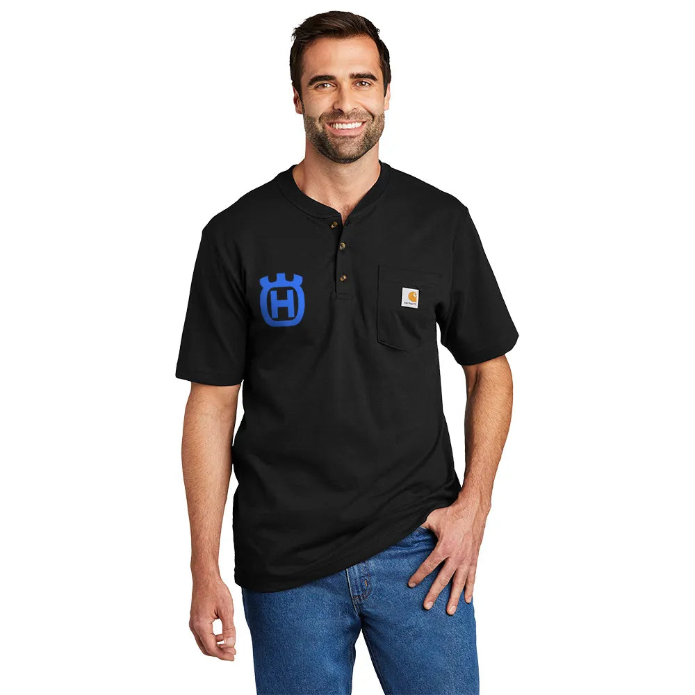 Carhartt Short Sleeve Henley T-Shirt Decorated - Black