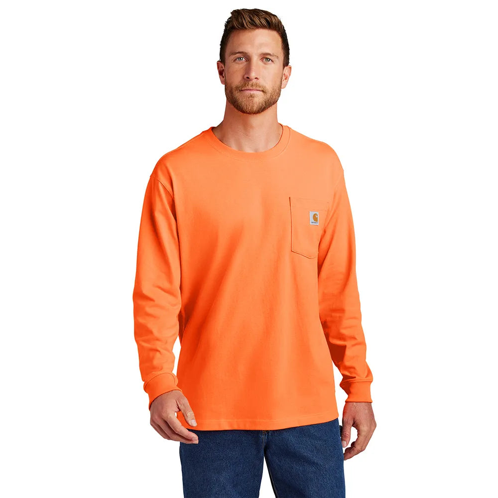 Carhartt Workwear Pocket Long Sleeve T-Shirt Decorated - Brite Orange