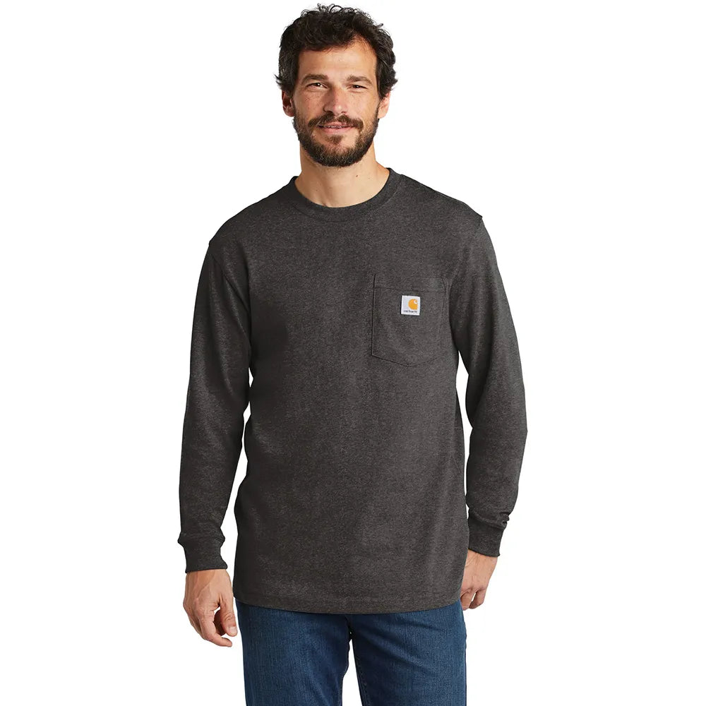 Carhartt Workwear Pocket Long Sleeve T-Shirt Decorated - Carbon Grey Heather