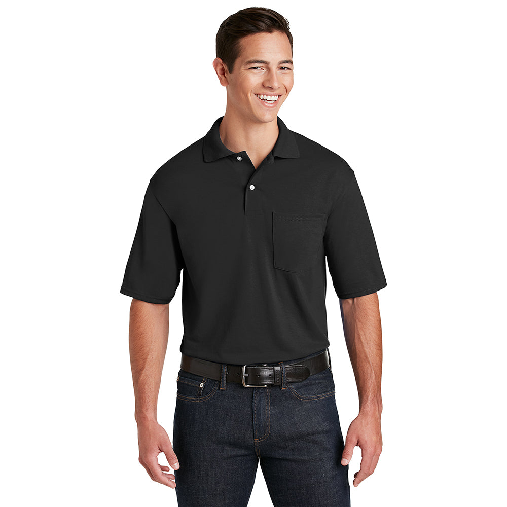 JERZEES SpotShield 5.4Ounce Jersey Knit Sport Embroidered Shirt with Pocket
