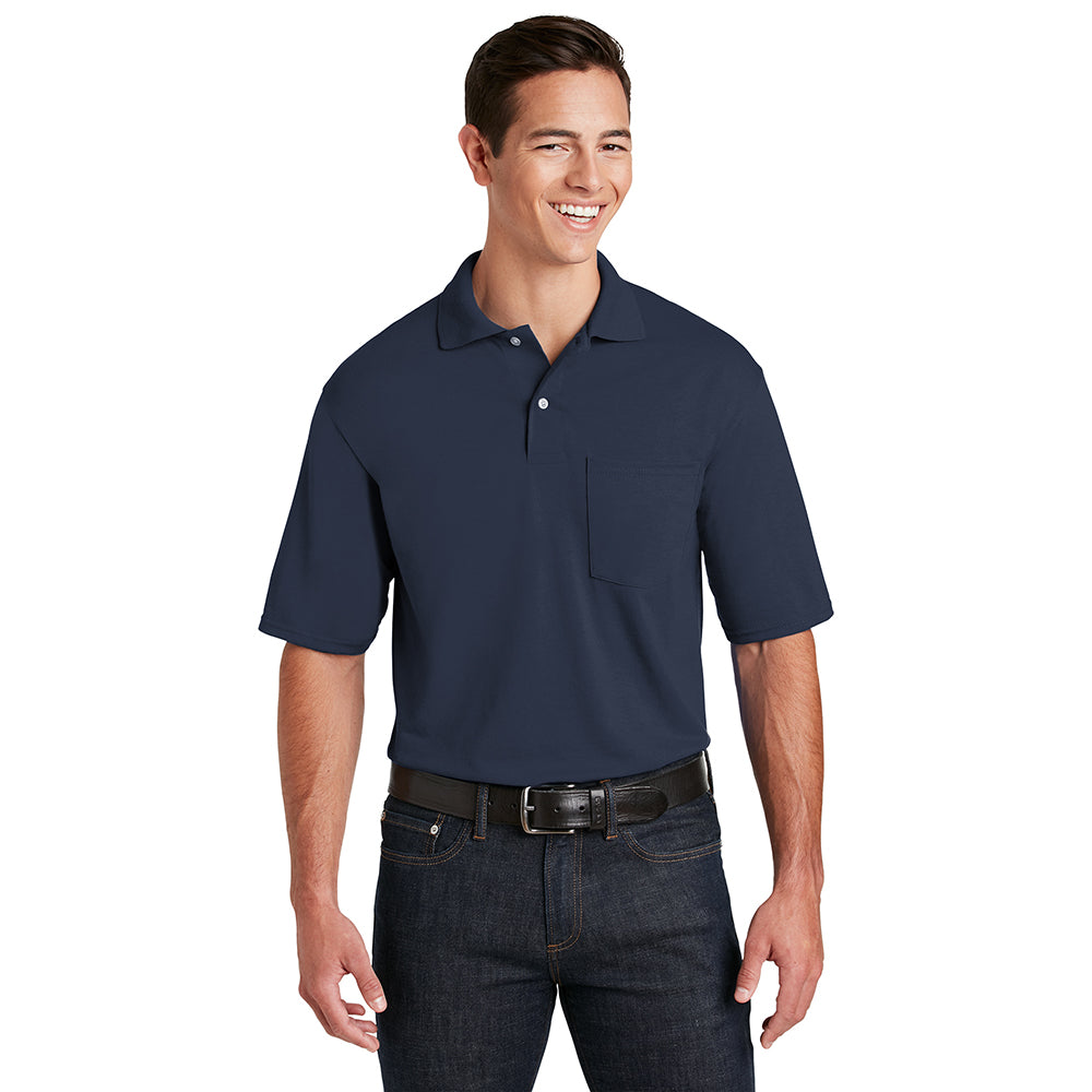 JERZEES SpotShield 5.4Ounce Jersey Knit Sport Embroidered Shirt with Pocket