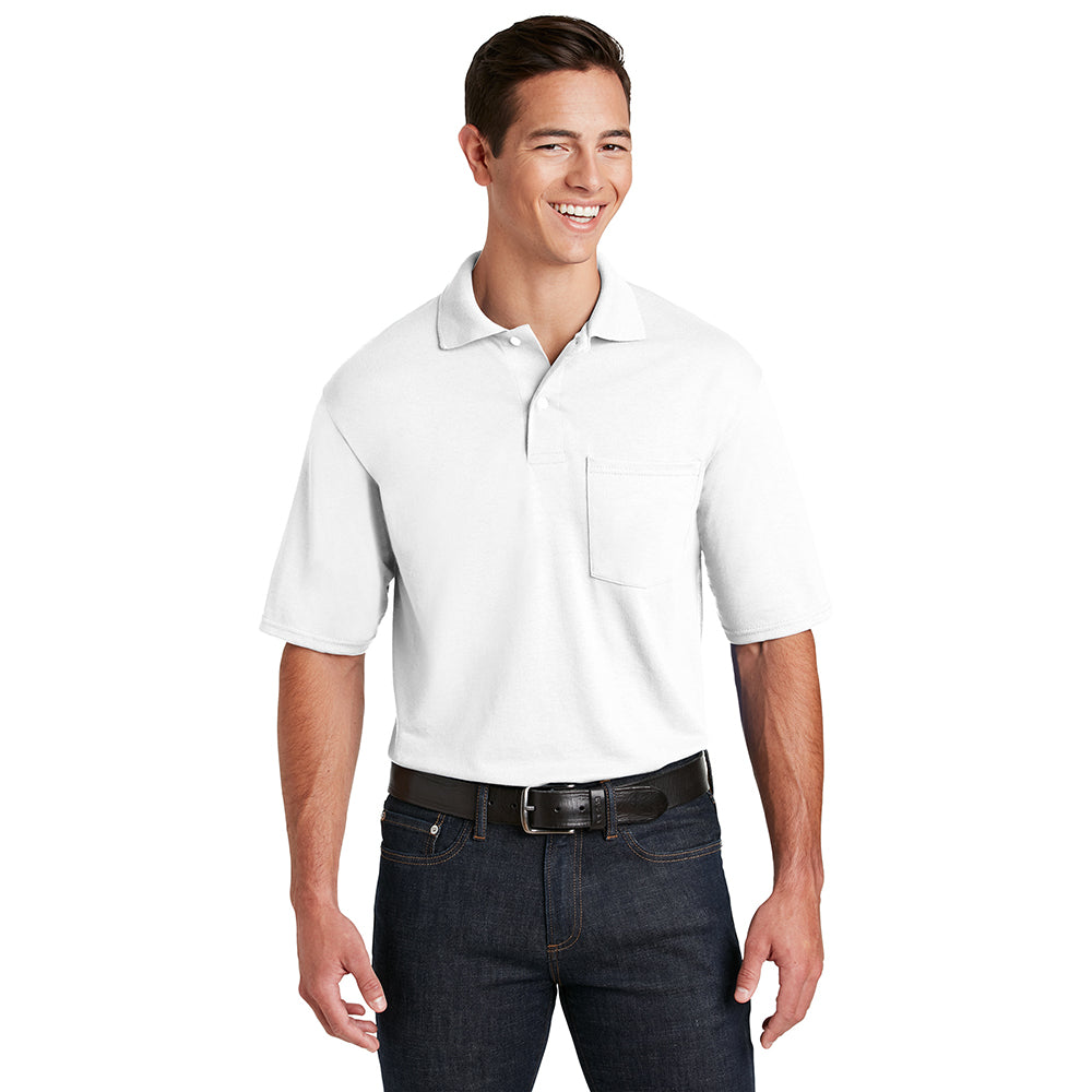 JERZEES SpotShield 5.4Ounce Jersey Knit Sport Embroidered Shirt with Pocket