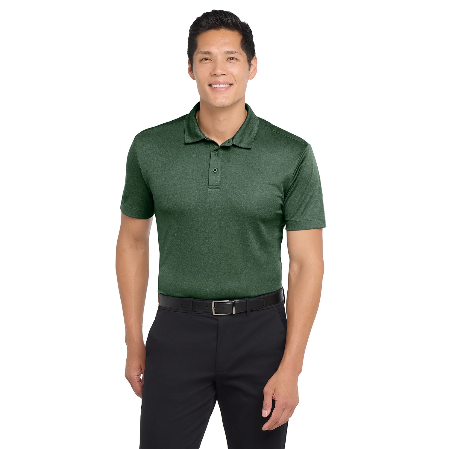 Port Authority Heathered Silk Touch Performance Embroidered Polo