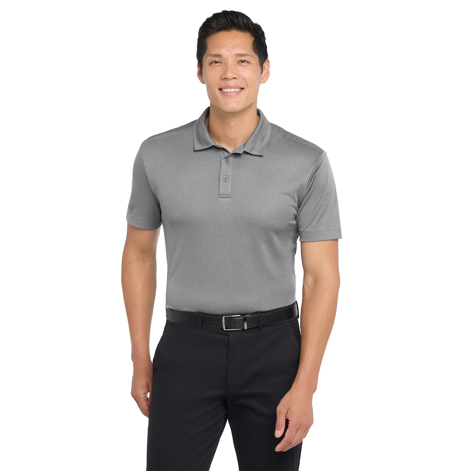 Port Authority Heathered Silk Touch Performance Embroidered Polo