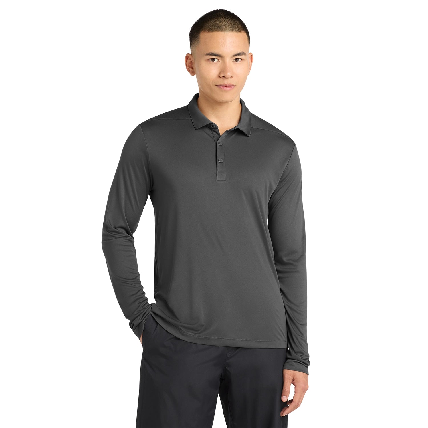Sport-Tek Posi-UV Pro Long Sleeve Embroidered Polo