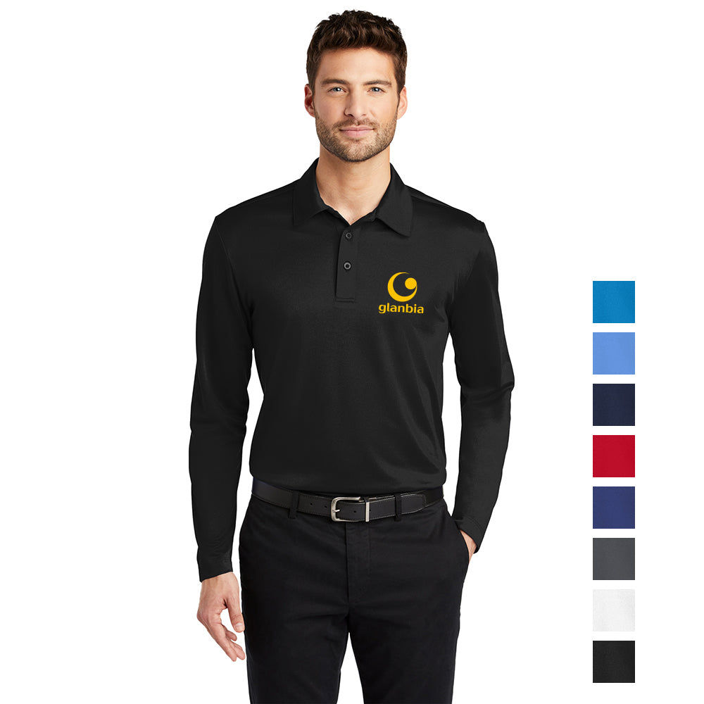 Port Authority Silk Touch Performance Long Sleeve Embroidered Polo
