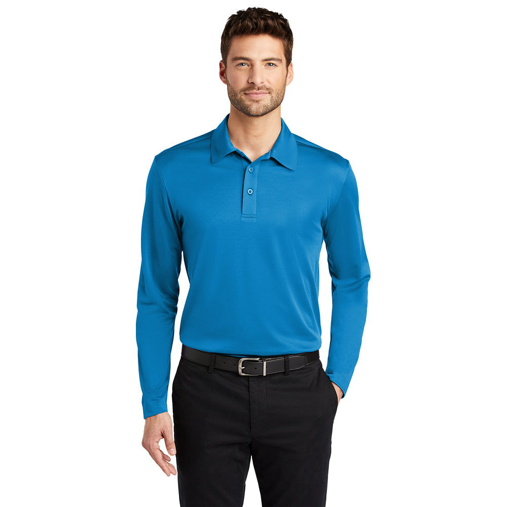 Port Authority Silk Touch Performance Long Sleeve Embroidered Polo