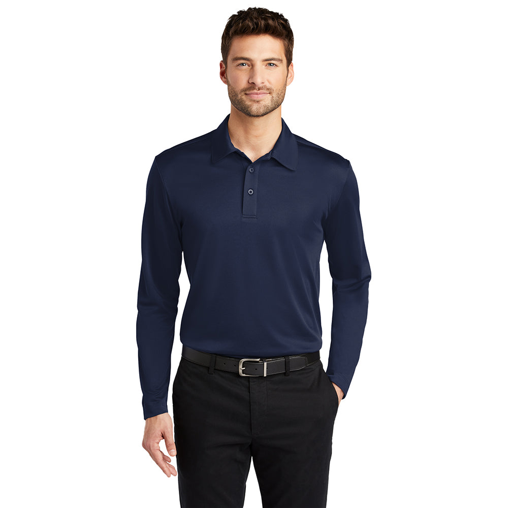 Port Authority Silk Touch Performance Long Sleeve Embroidered Polo