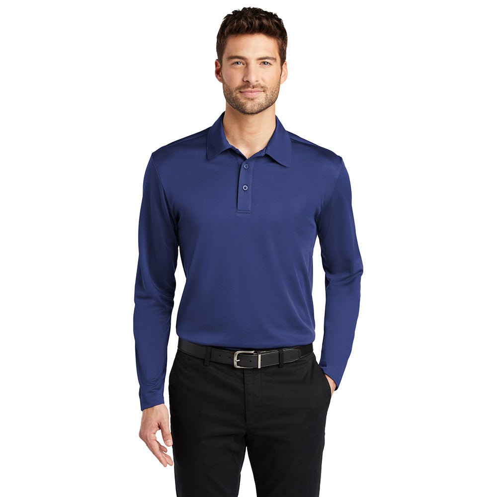 Port Authority Silk Touch Performance Long Sleeve Embroidered Polo