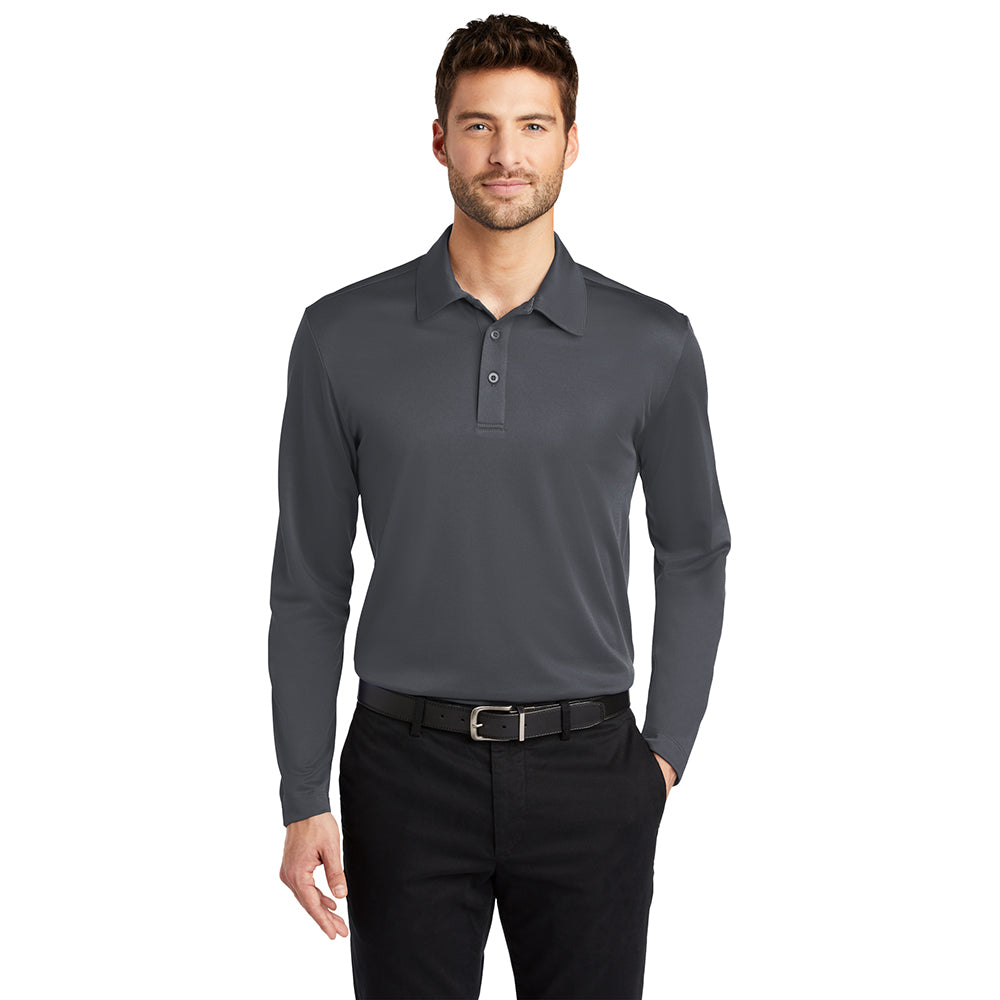 Port Authority Silk Touch Performance Long Sleeve Embroidered Polo