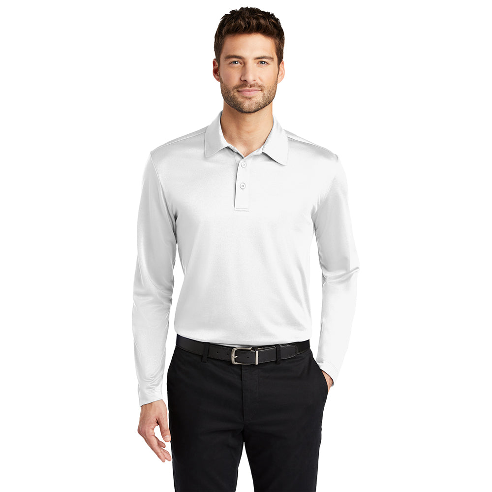 Port Authority Silk Touch Performance Long Sleeve Embroidered Polo