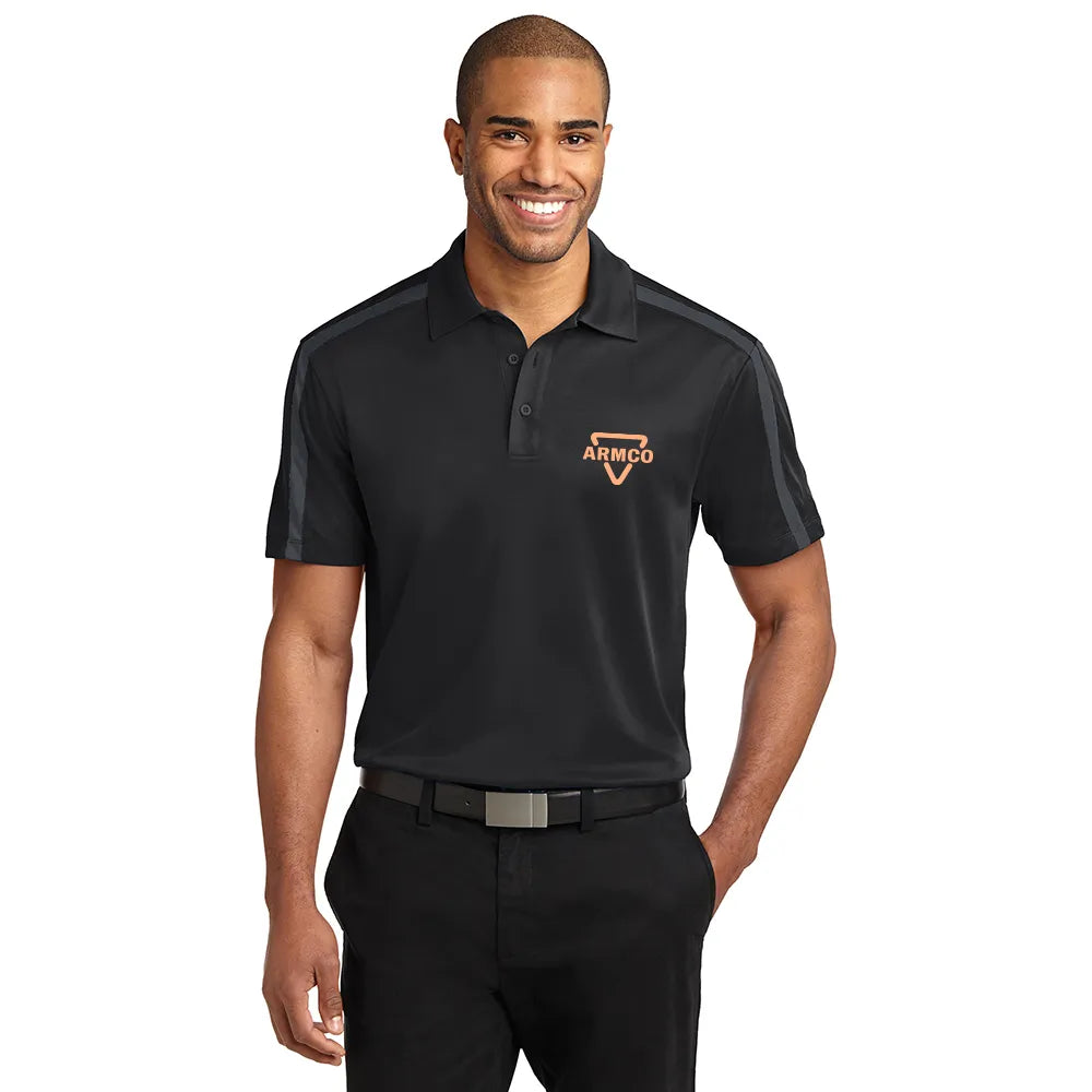 Port Authority Silk Touch Performance Colorblock Stripe Embroidered Polo