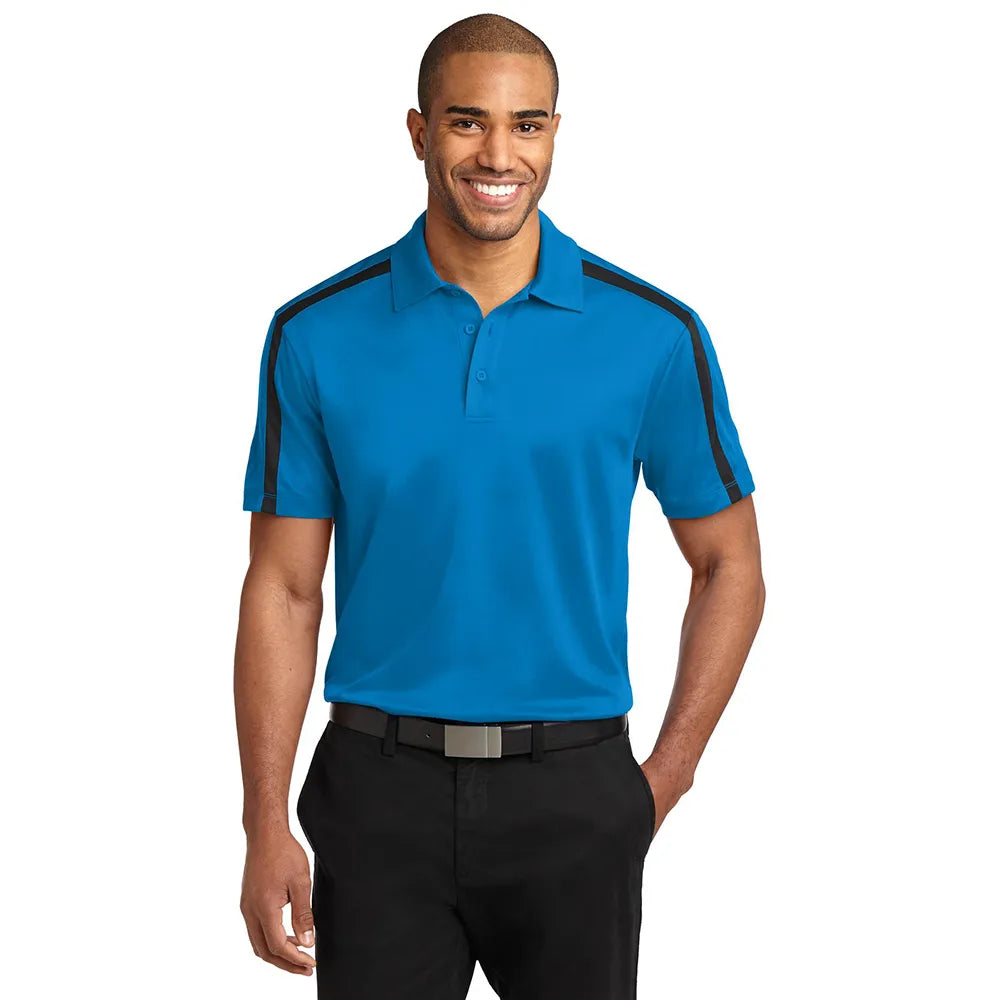 Port Authority Silk Touch Performance Colorblock Stripe Embroidered Polo