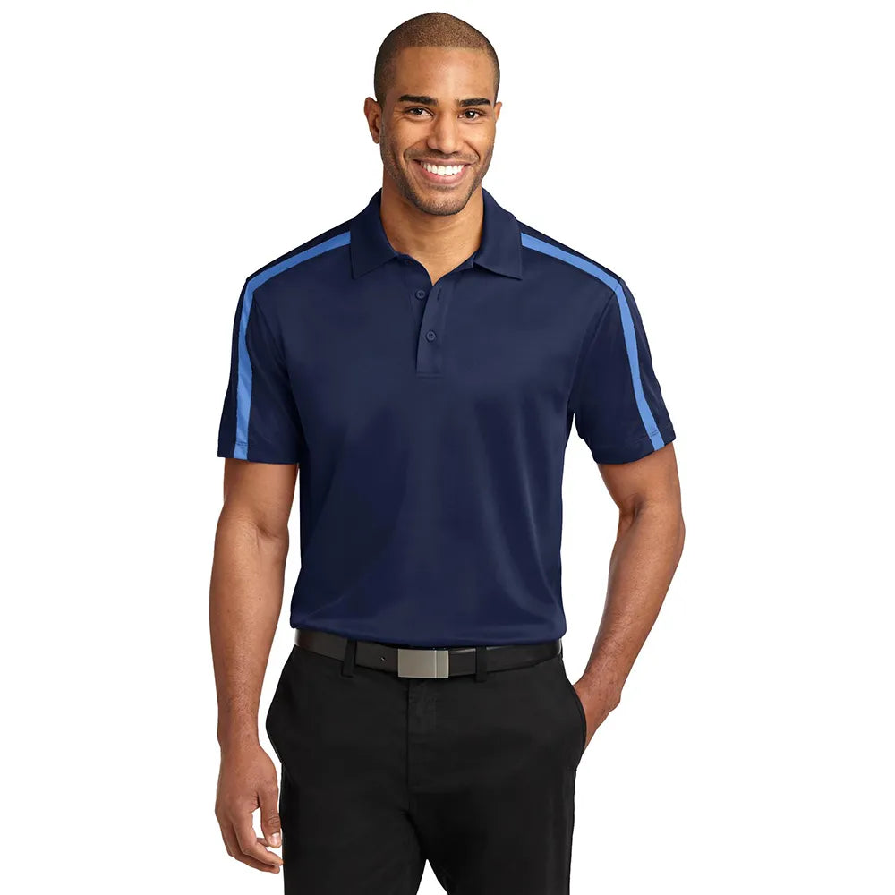 Port Authority Silk Touch Performance Colorblock Stripe Embroidered Polo