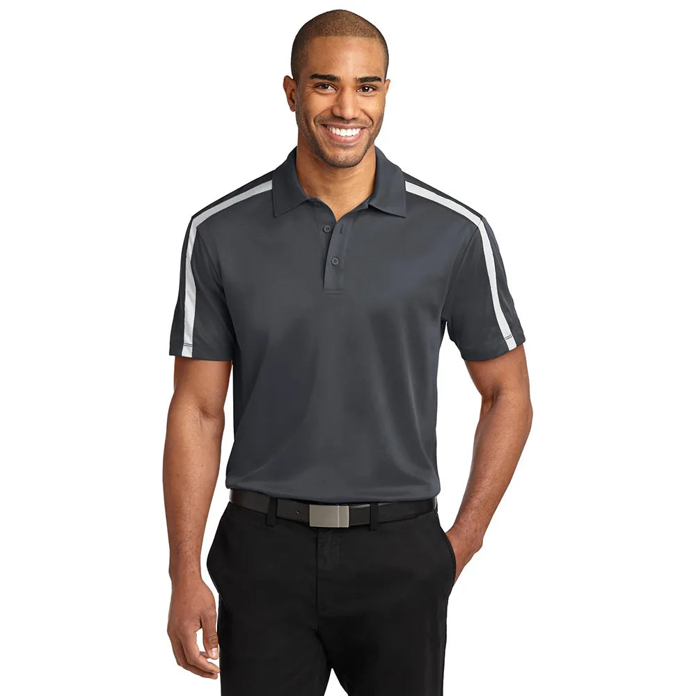 Port Authority Silk Touch Performance Colorblock Stripe Embroidered Polo