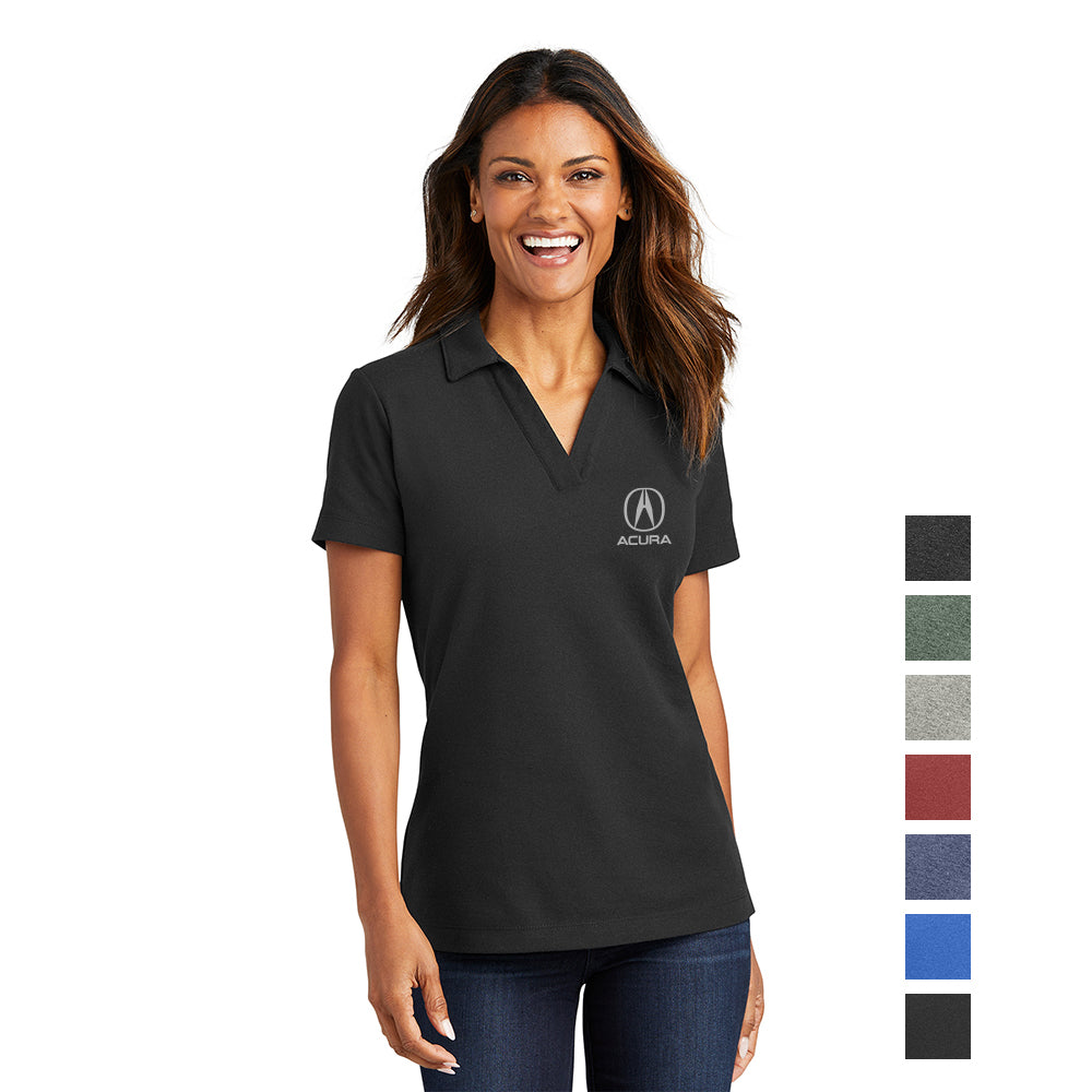Port Authority Port Authority Women's C-FREE Cotton Blend Pique Embroidered Polo - Black