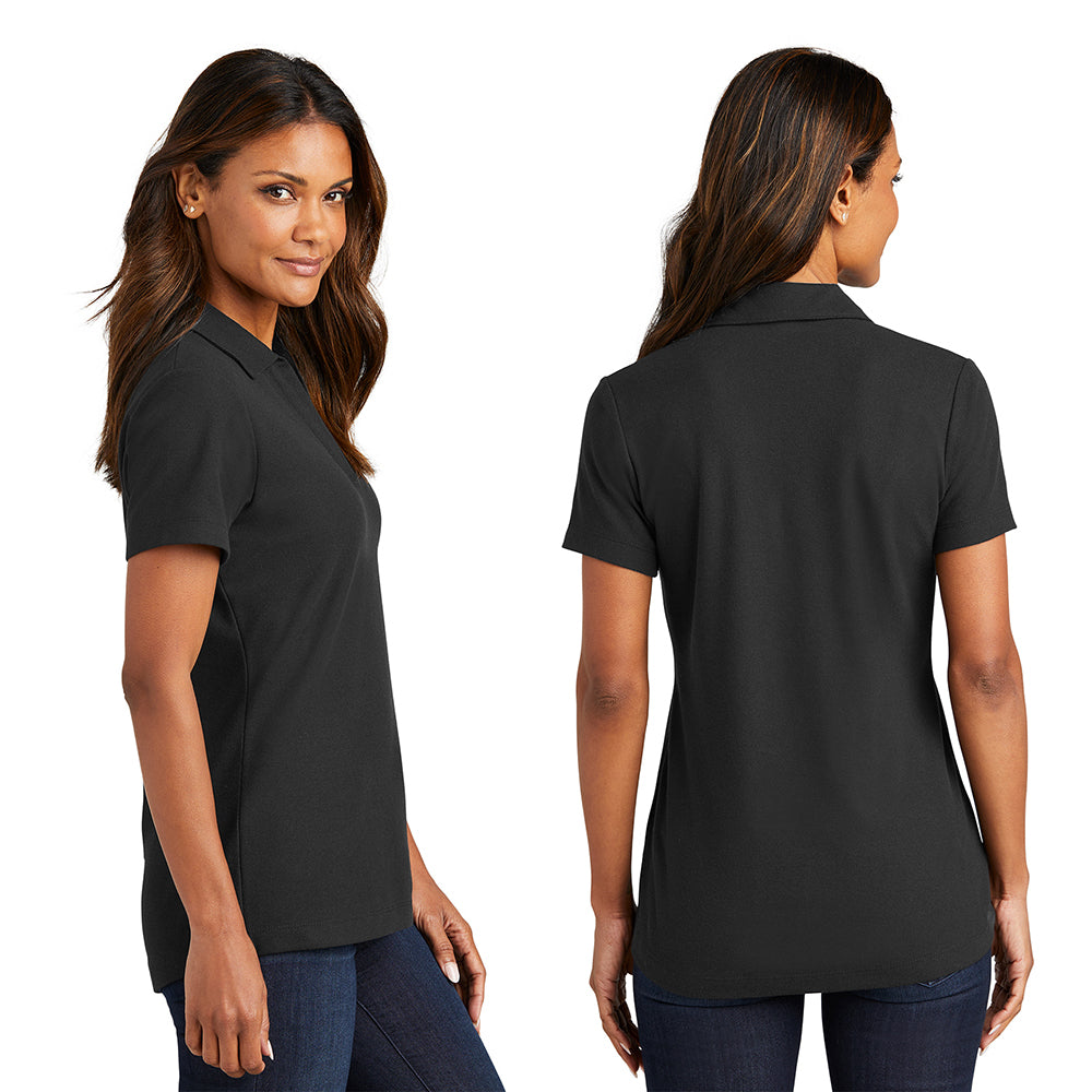 Port Authority Port Authority Women's C-FREE Cotton Blend Pique Embroidered Polo - Charcoal Grey Heather