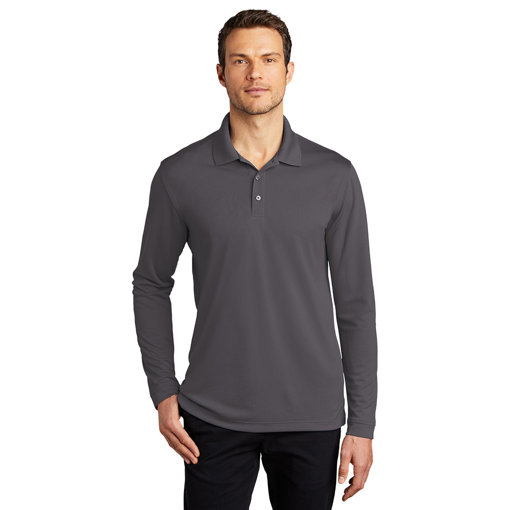 Port Authority Dry Zone UV Micro-Mesh Long Sleeve Embroidered Polo