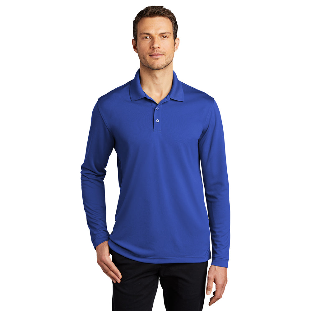 Port Authority Dry Zone UV Micro-Mesh Long Sleeve Embroidered Polo
