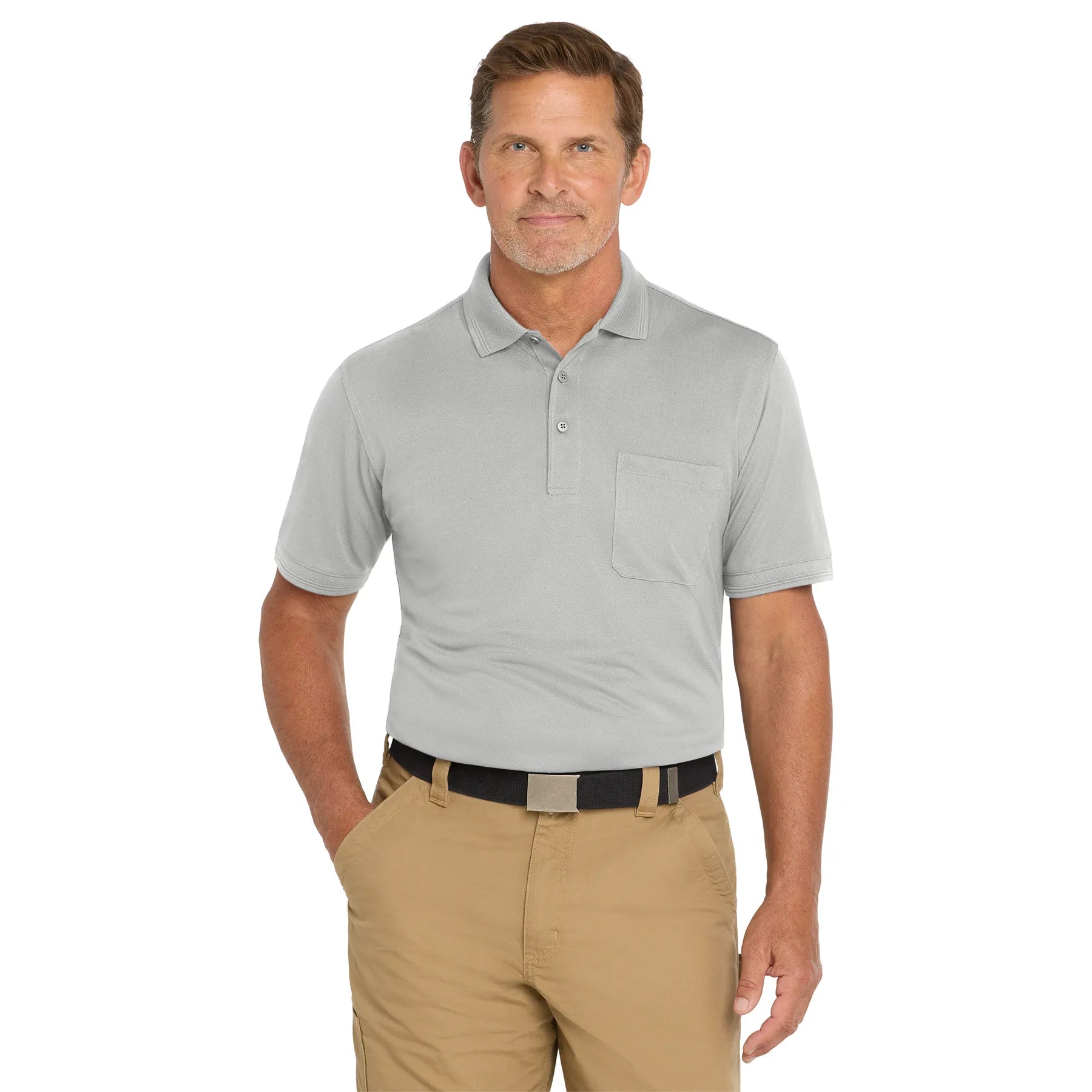 CornerStone Industrial Snag-Proof Pique Pocket Embroidered Polo - Navy Blue (PMS 532C)