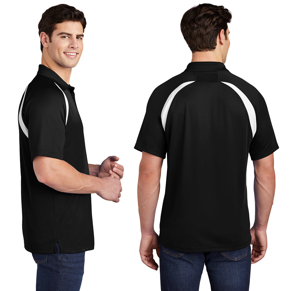 Sport-Tek Dry Zone Colorblock Raglan Embroidered Polo - Forest Green/White