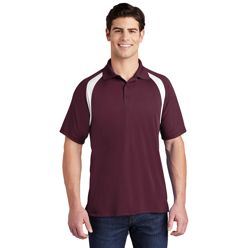 Sport-Tek Dry Zone Colorblock Raglan Embroidered Polo - True Navy Blue/White